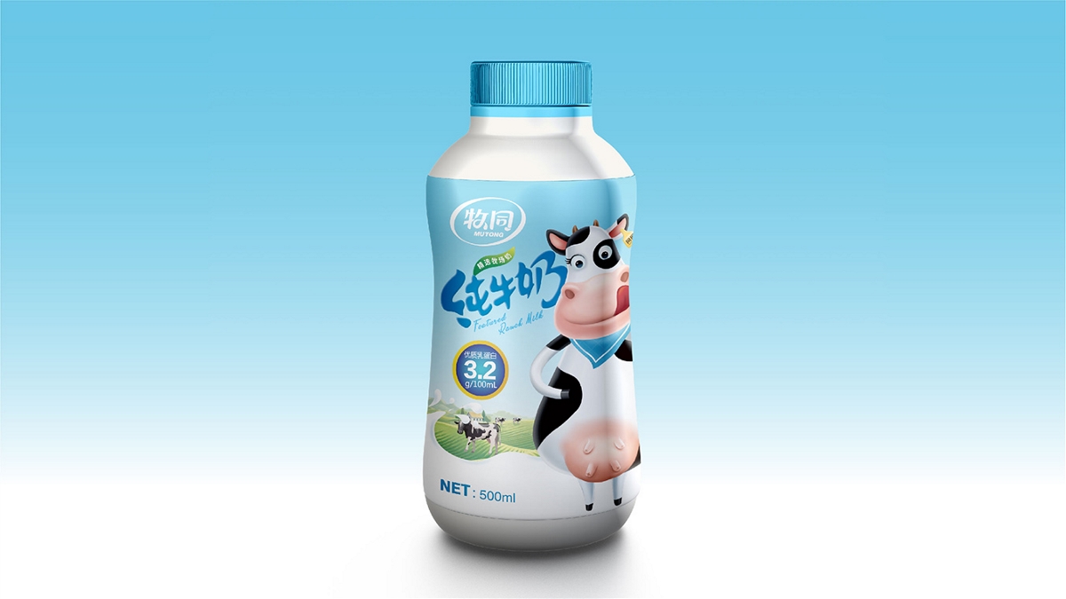 牧同3.2优质乳蛋白纯牛奶包装设计 ｜ 摩尼视觉原创