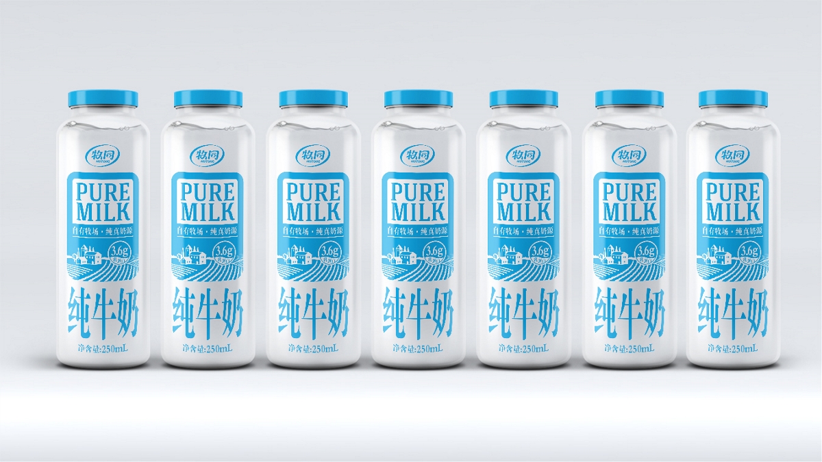 牧同3.6g乳蛋白纯牛奶包装设计 ｜ 摩尼视觉原创