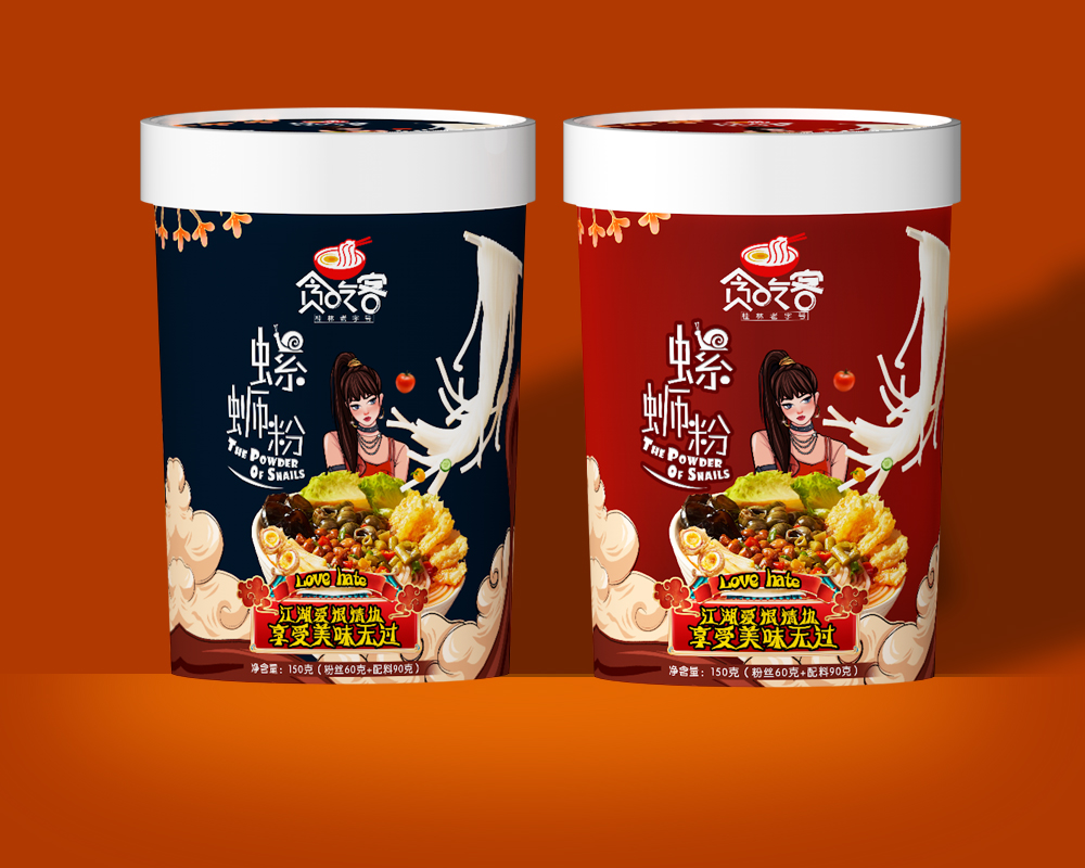 “贪吃客”螺蛳粉产品上市包装