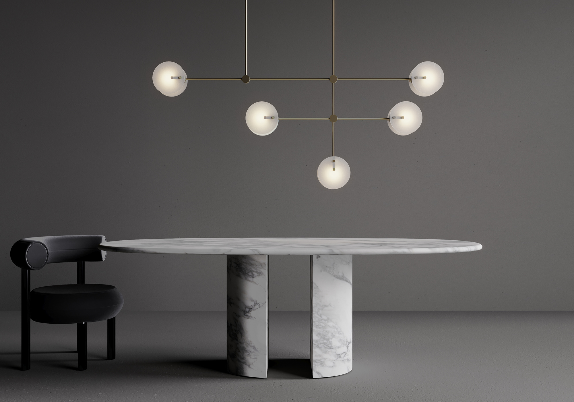 Diptych chandelier - 双联吊灯