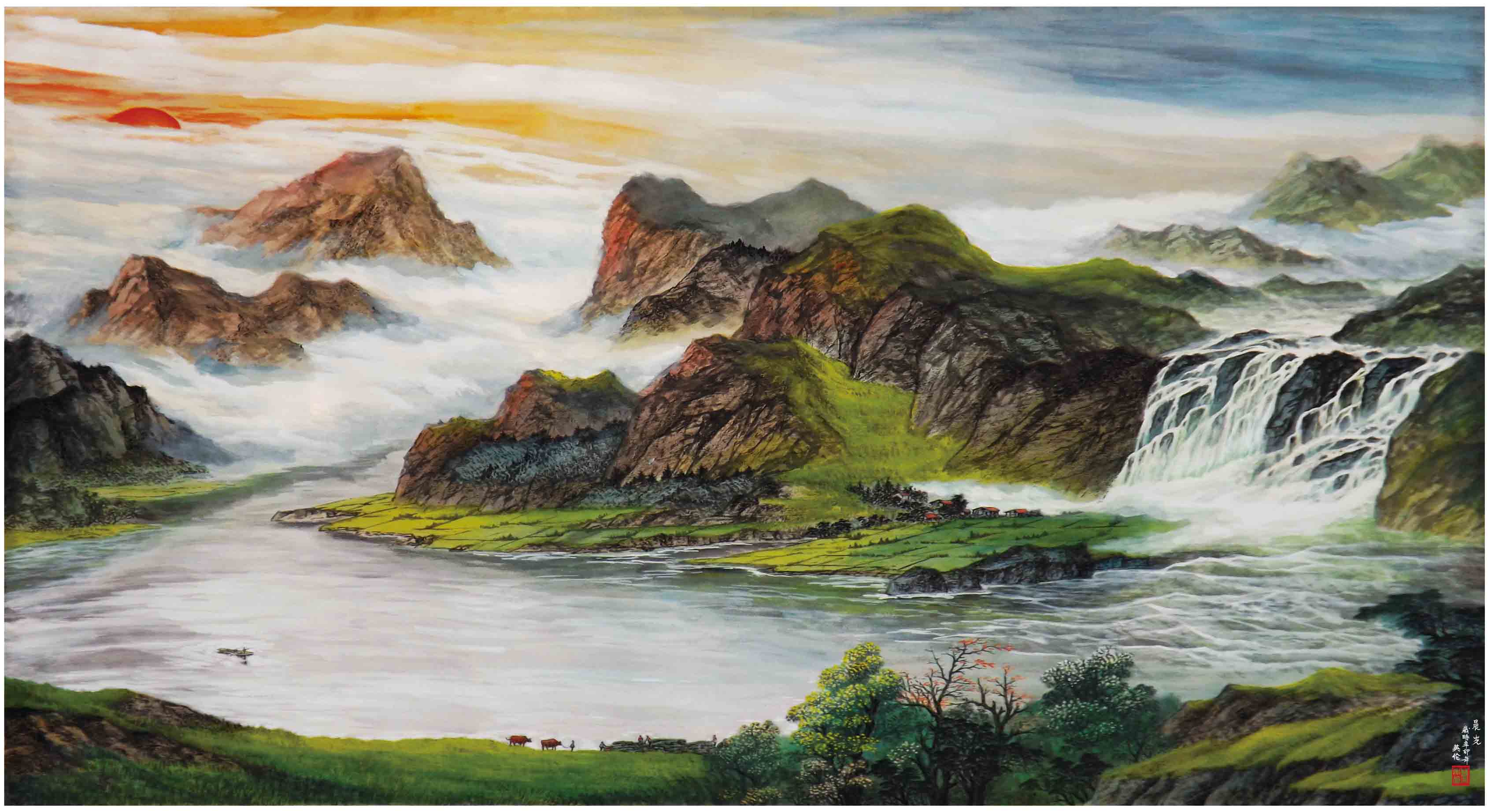 《晨光》叶英伦原创写实景色代表作品