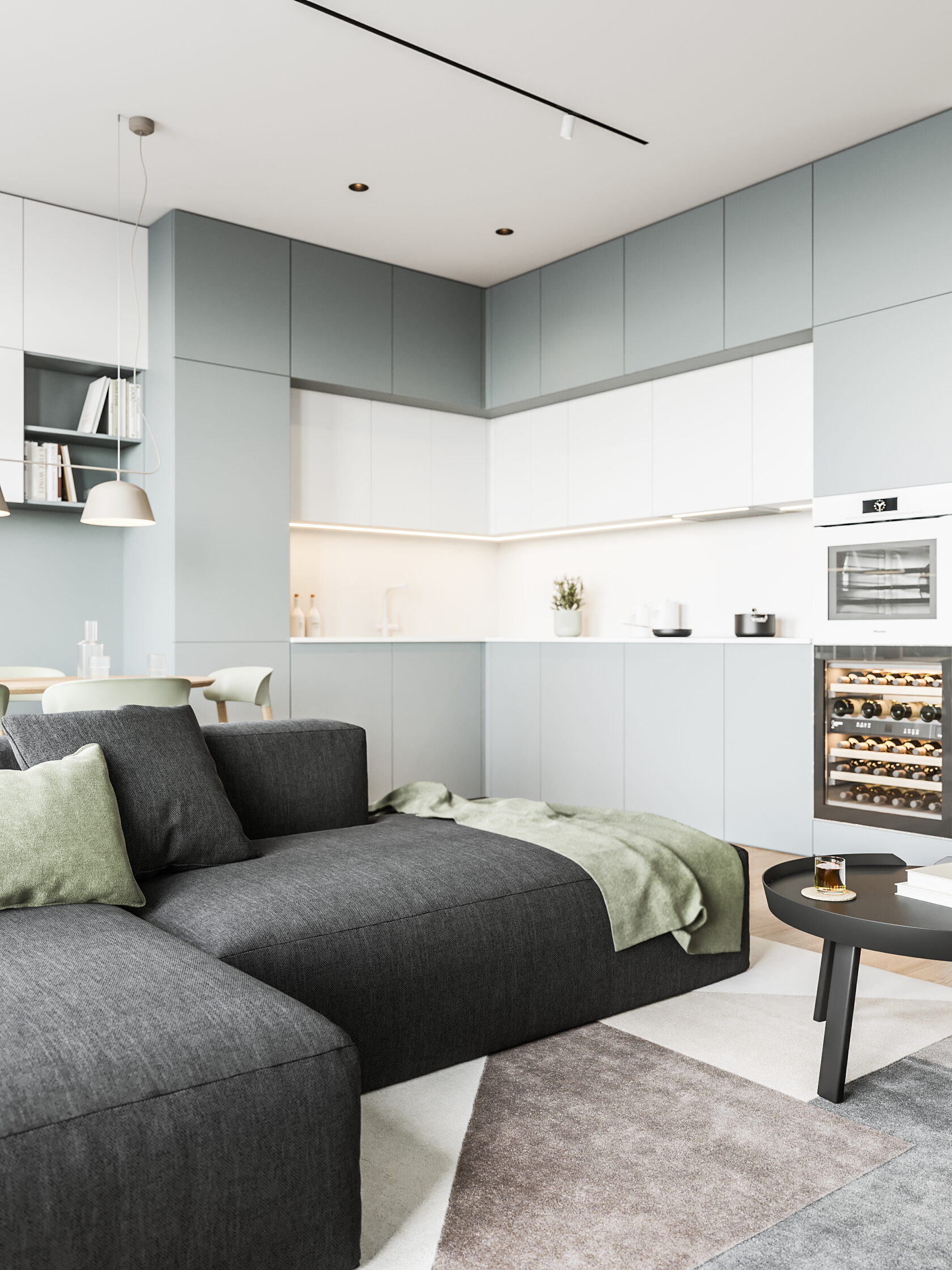 极简和理性：64²柔和色调和对比鲜明的黑色元素：尼恩设计