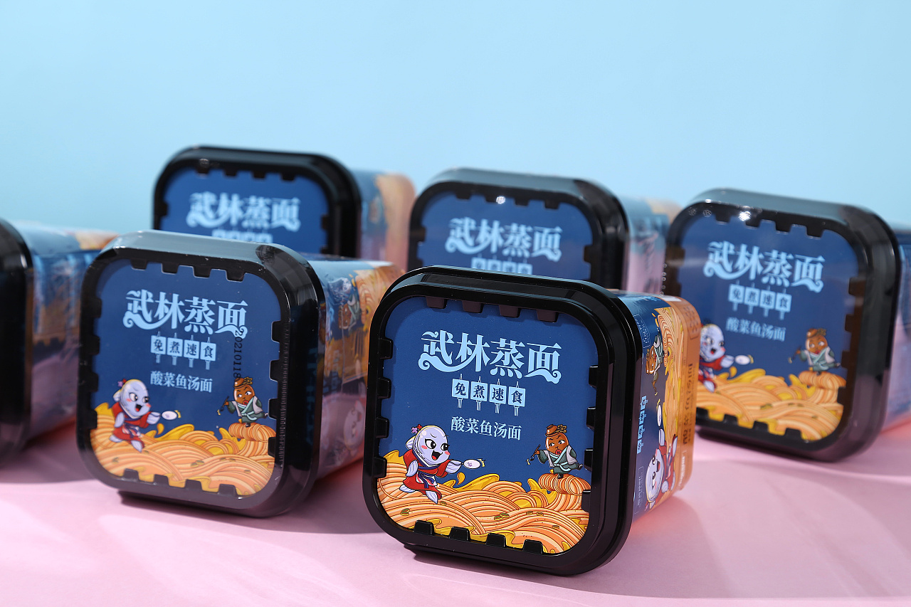 小熊多维 | 武林"蒸"面 速食面条包装设计