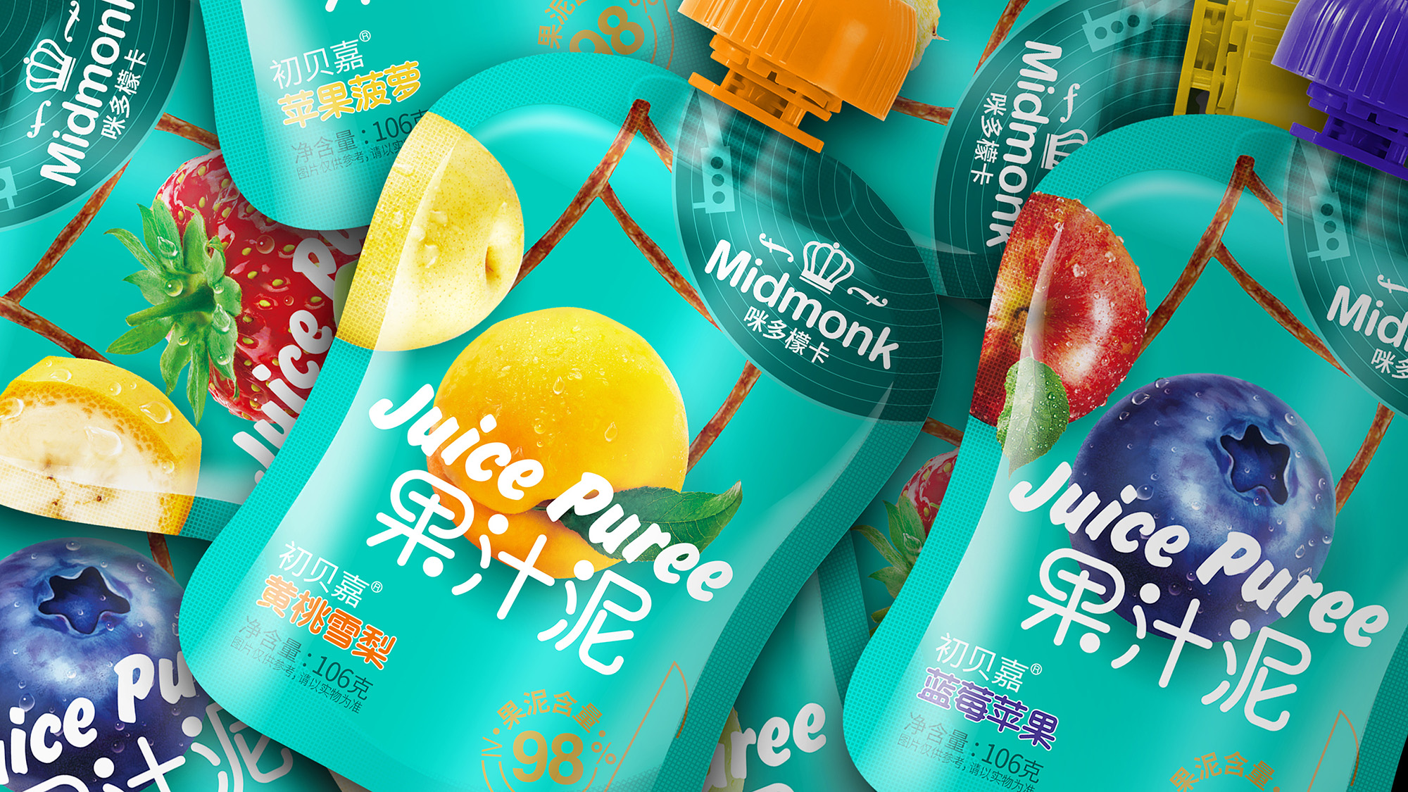 咪多檬卡｜果汁泥包装设计食欲感满满
