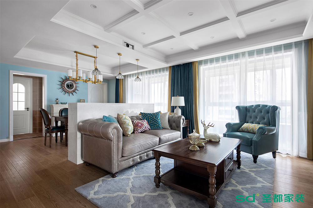 圣都家装丨杭州融创东南海150㎡轻奢风