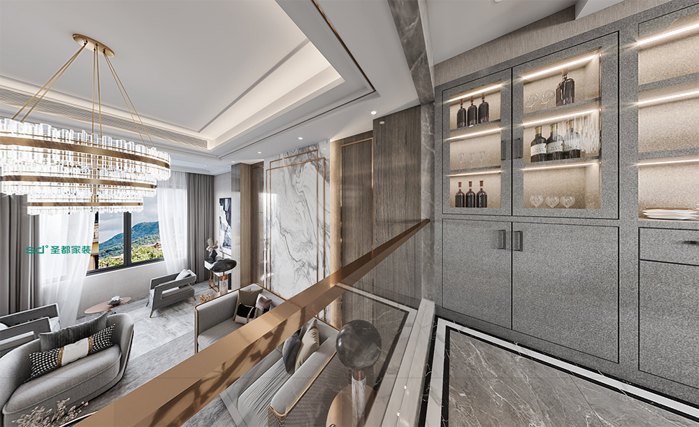 圣都家装丨宁安佳苑320方现代轻奢风格