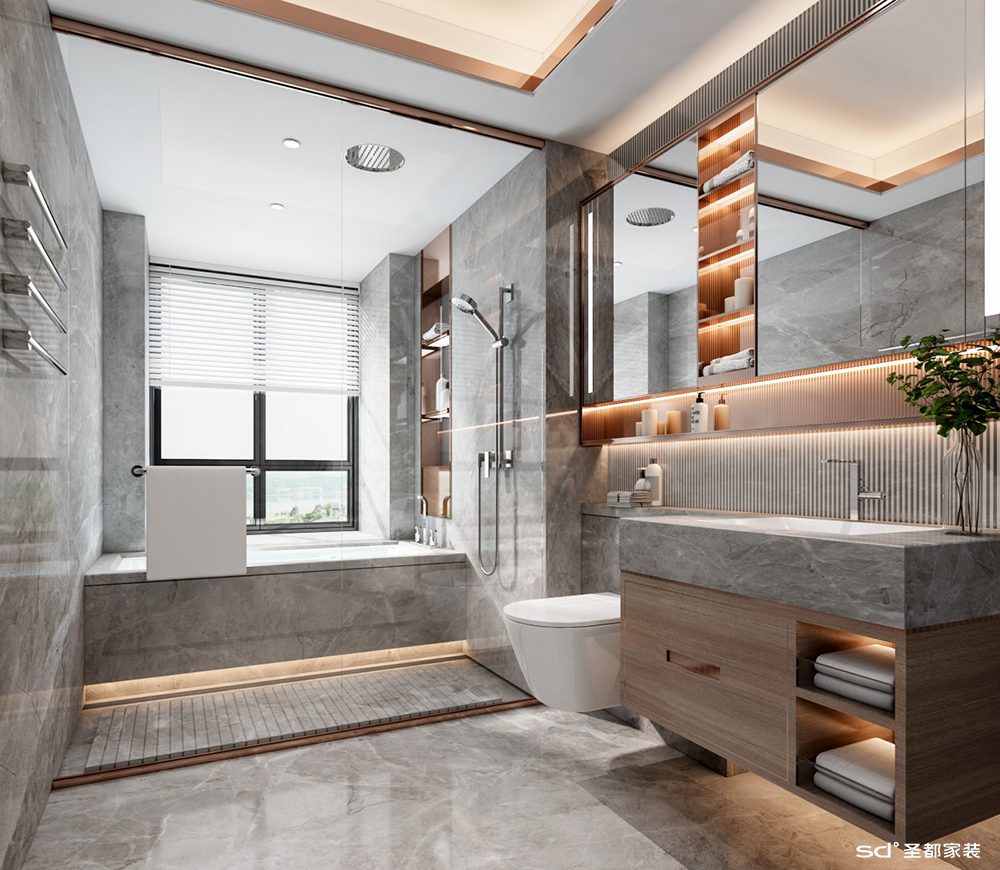 圣都家装丨友邦玫瑰公馆119㎡现代简约