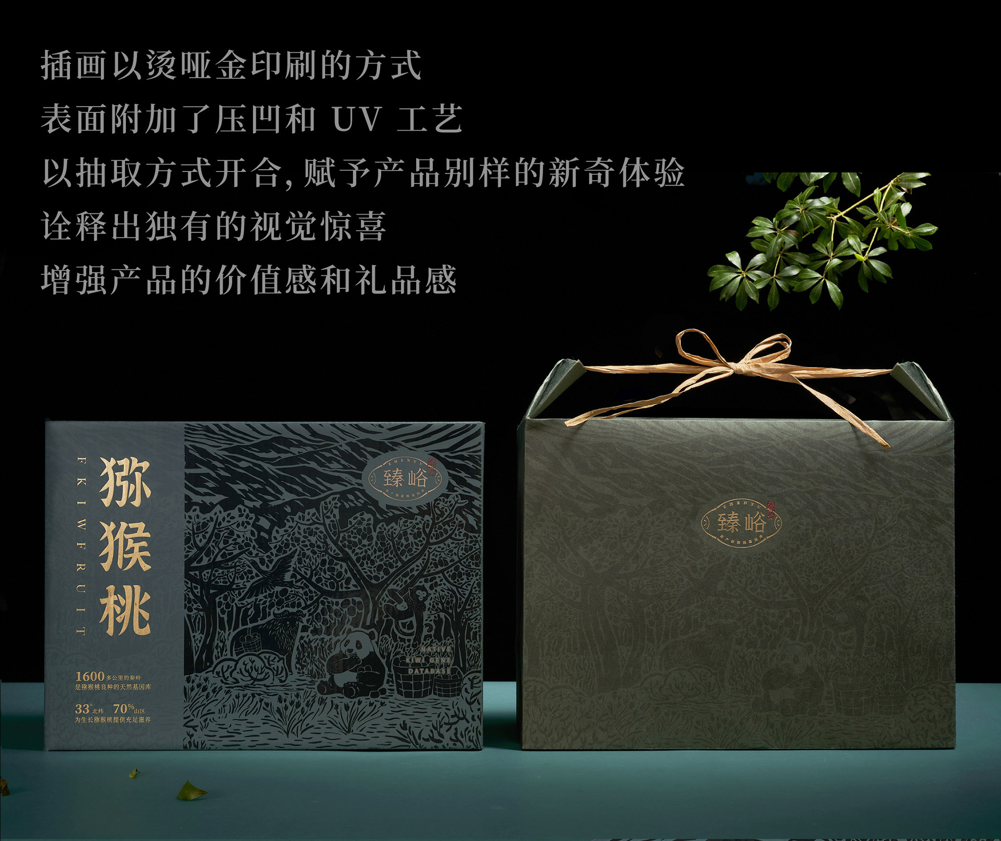 田里优选 × 3721设计 | 版画雕刻的猕猴桃果礼美学