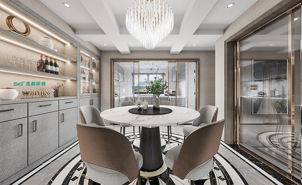 圣都家装丨宁安佳苑320方现代轻奢风格