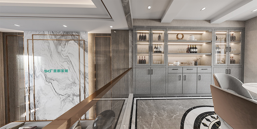 圣都家装丨宁安佳苑320方现代轻奢风格