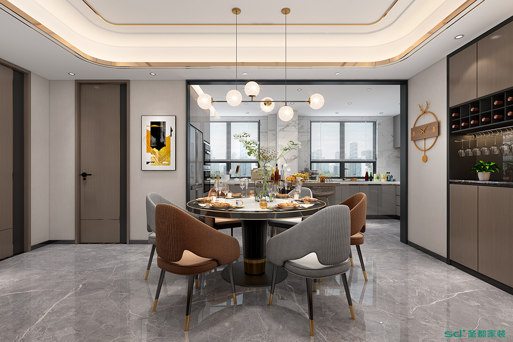 圣都家装丨浙江金华150㎡现代轻奢风格