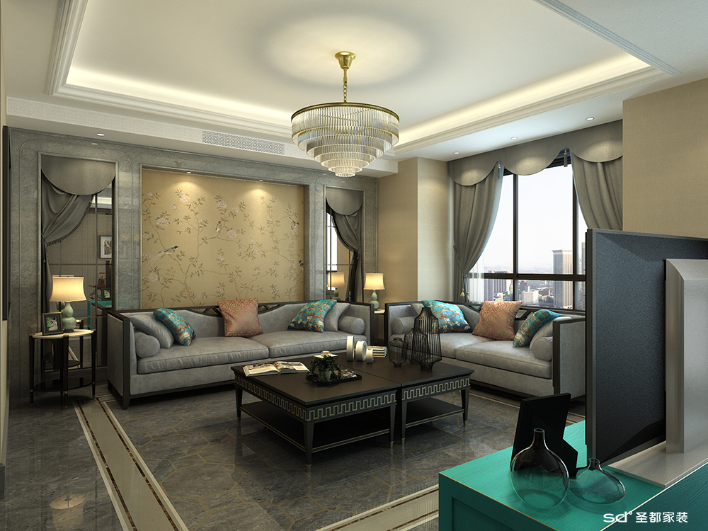 圣都家装丨江苏徐州320方超凡大气中式风