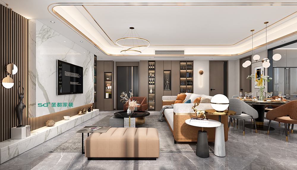 圣都家装丨浙江金华150㎡现代轻奢风格