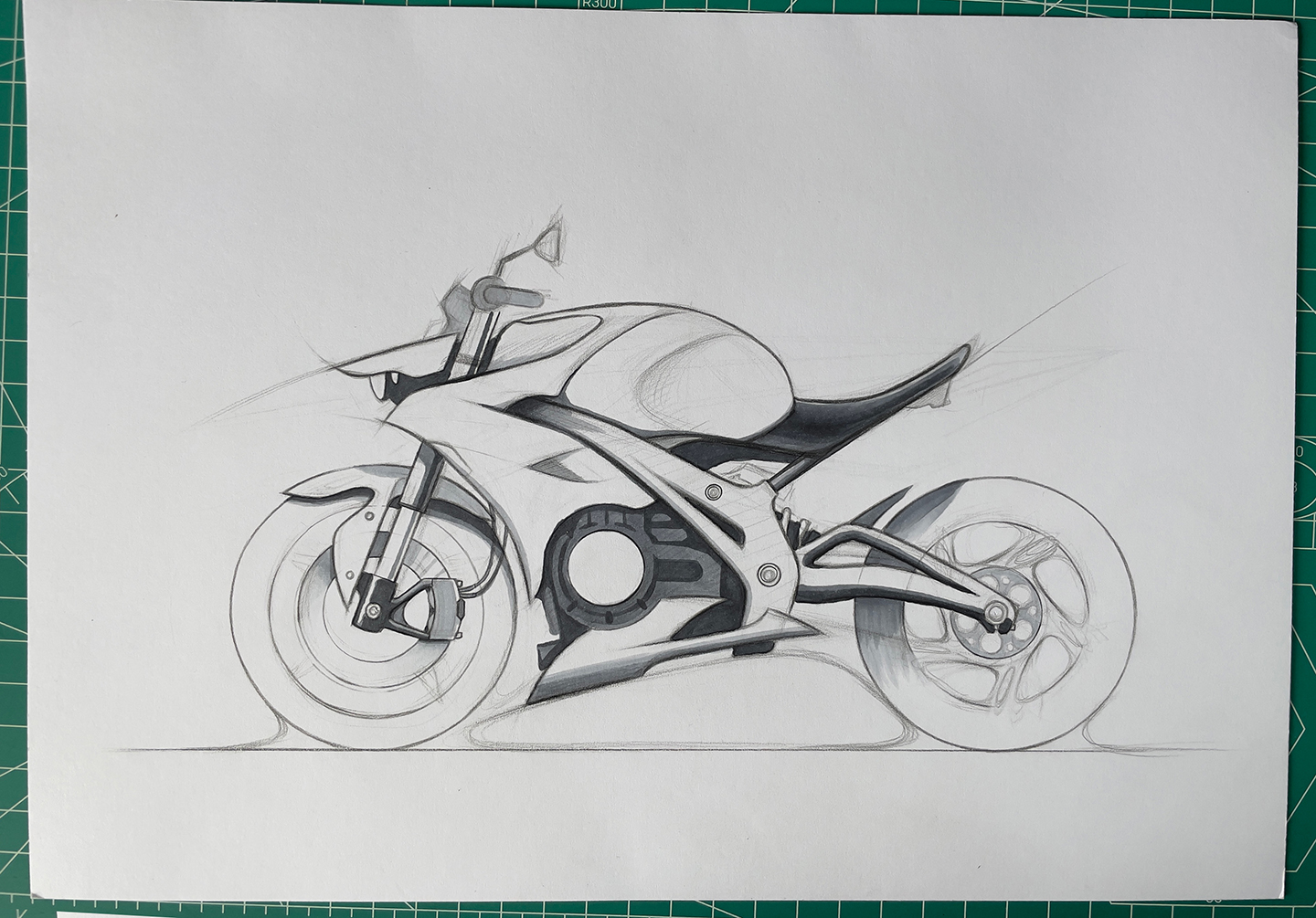 马克笔手绘摩托车概念练习