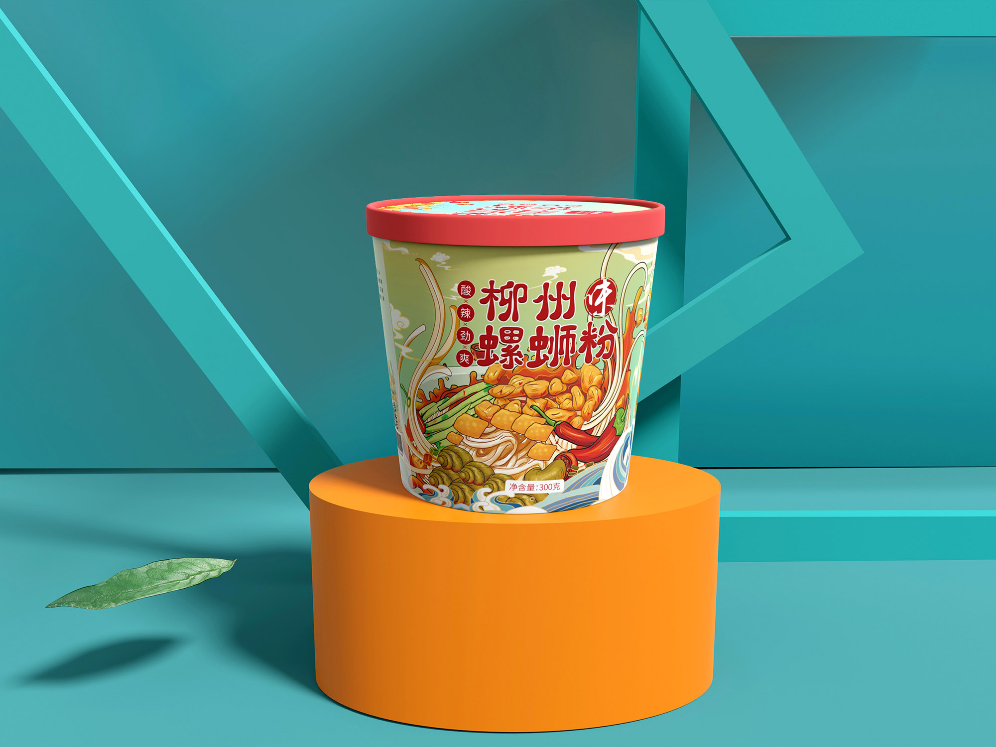 国潮插画包装设计~柳州螺蛳粉包装设计