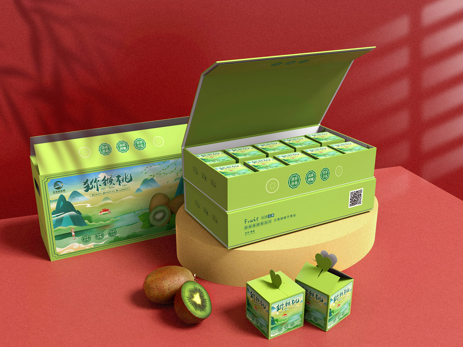 猕猴桃包装设计 X 国潮插画包装设计 X 农产品包装设计