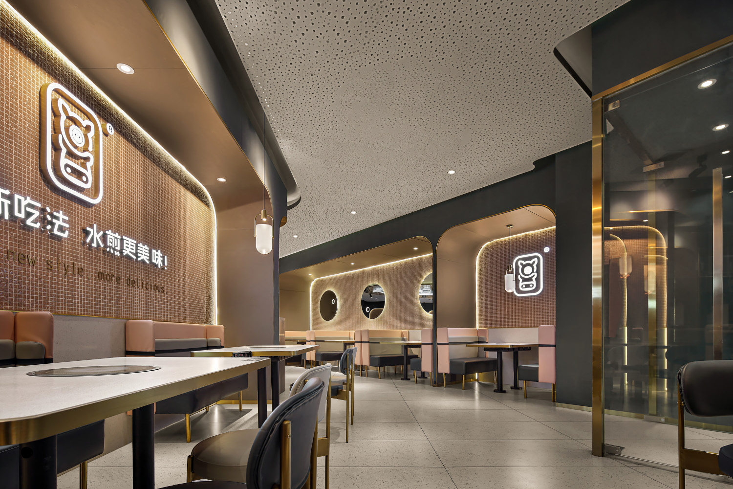酷炫极简风烤肉店设计，小猪小牛章鱼水煎肉餐厅