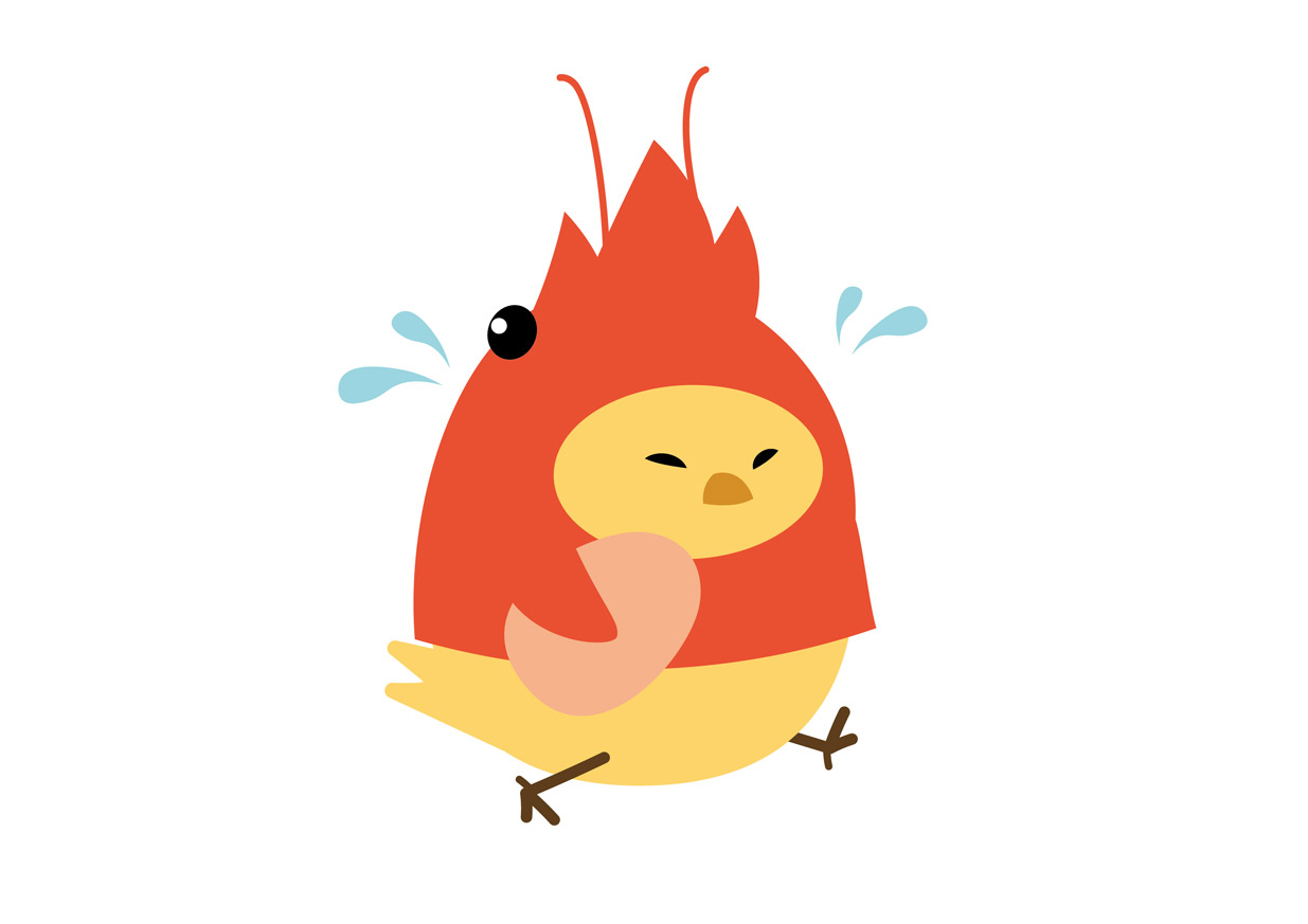 虾青素鸡蛋吉祥物设计