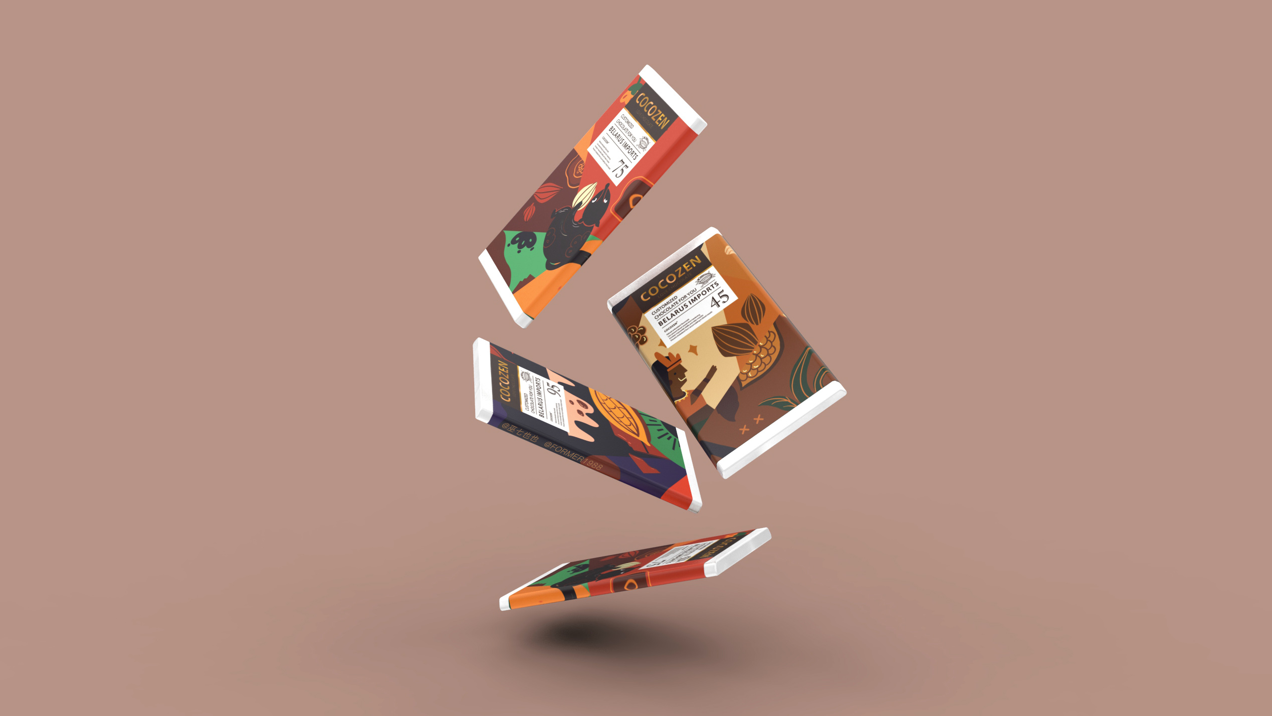 COCOZEN | 巧克力包装设计 | 原创 插画