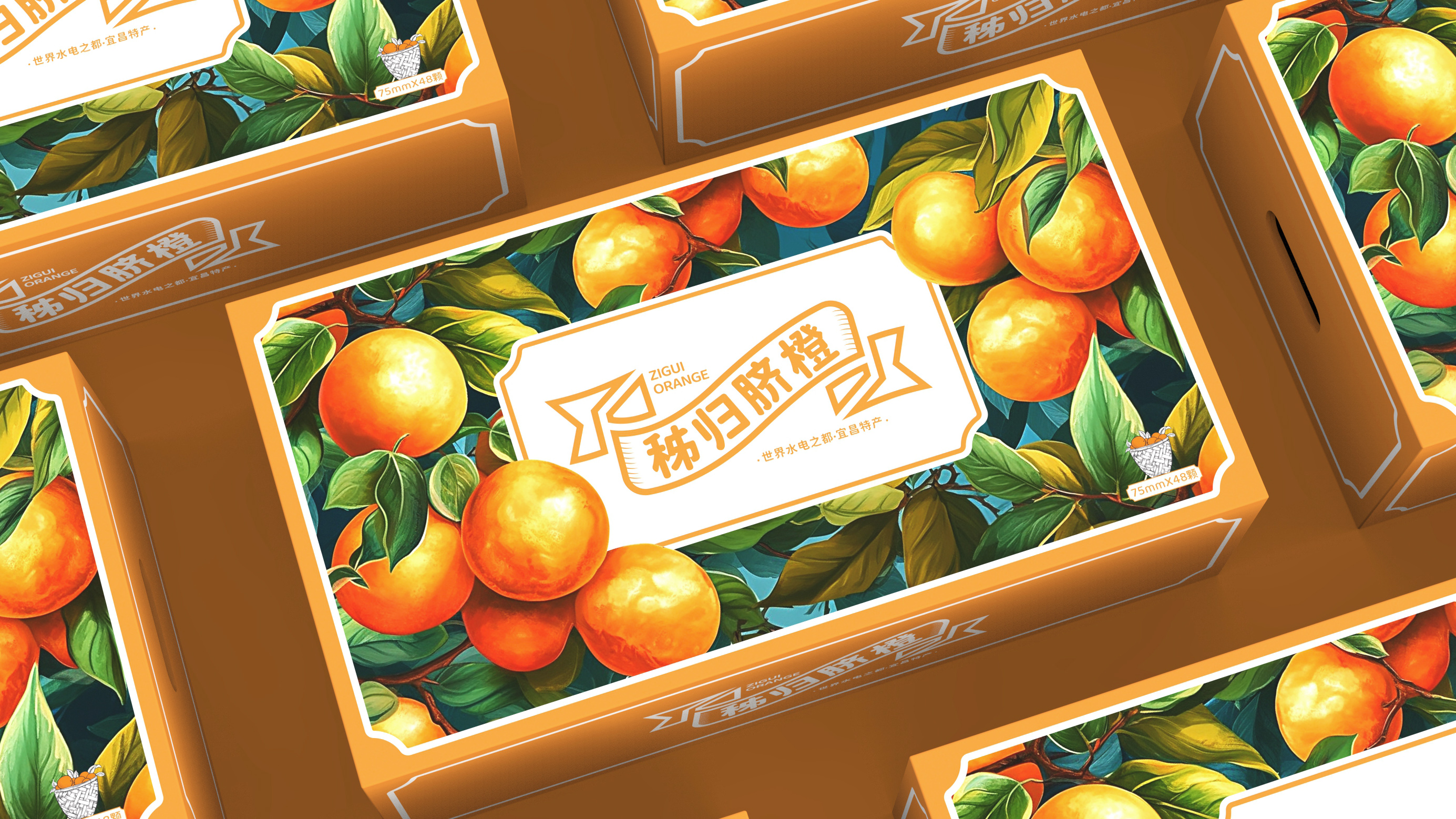 秭归脐橙 | 包装设计 | 原创 插画