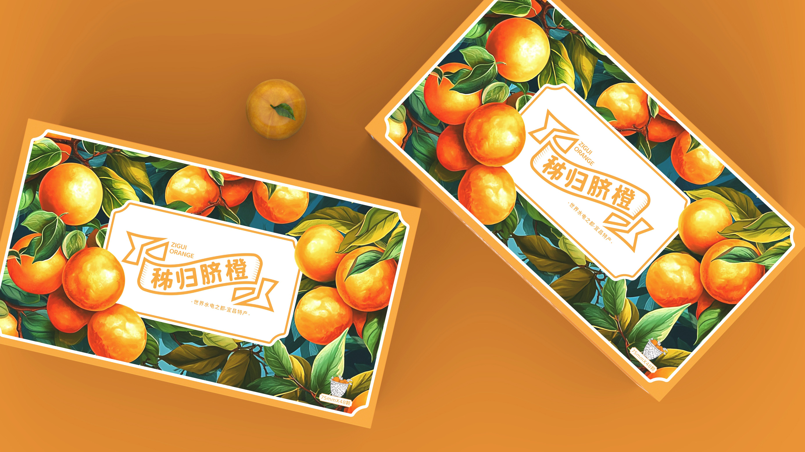 秭归脐橙 | 包装设计 | 原创 插画