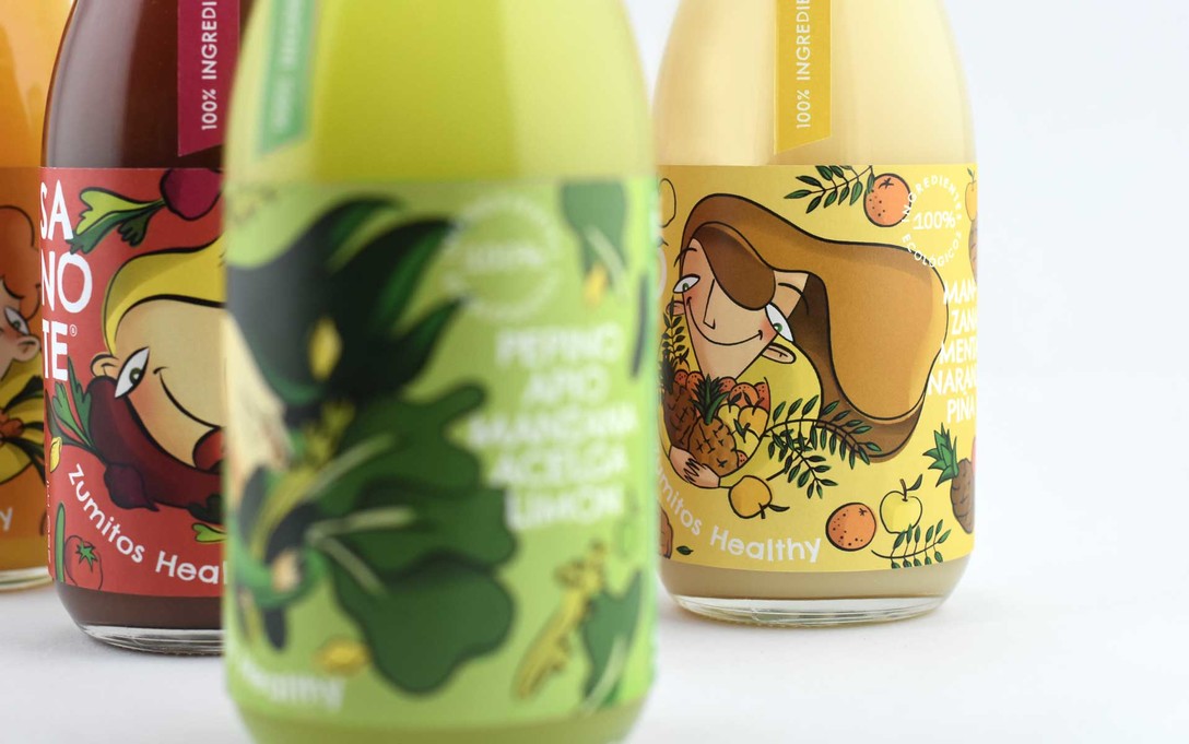 SANOTE自然健康的果汁品牌插画及包装设计欣赏