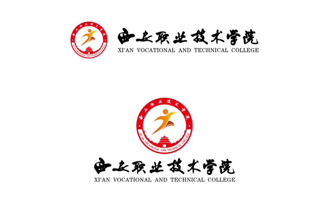 西安职业技术学院校徽标志矢量图
