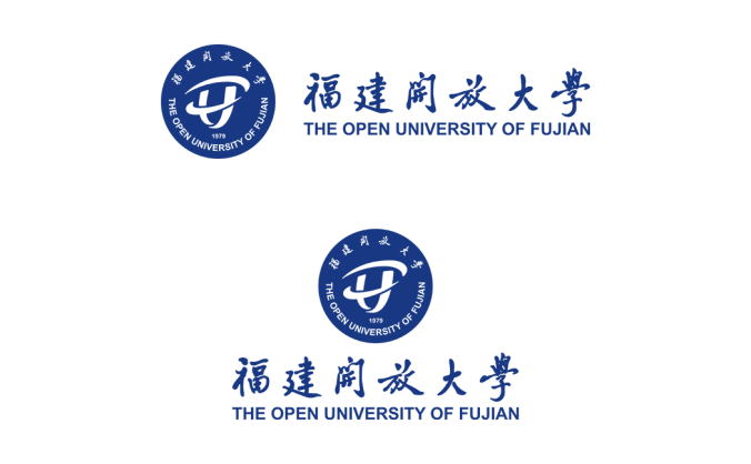 福建开放大学校徽标志矢量图
